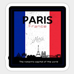 Paris, France Romantic Capital, French Sticker